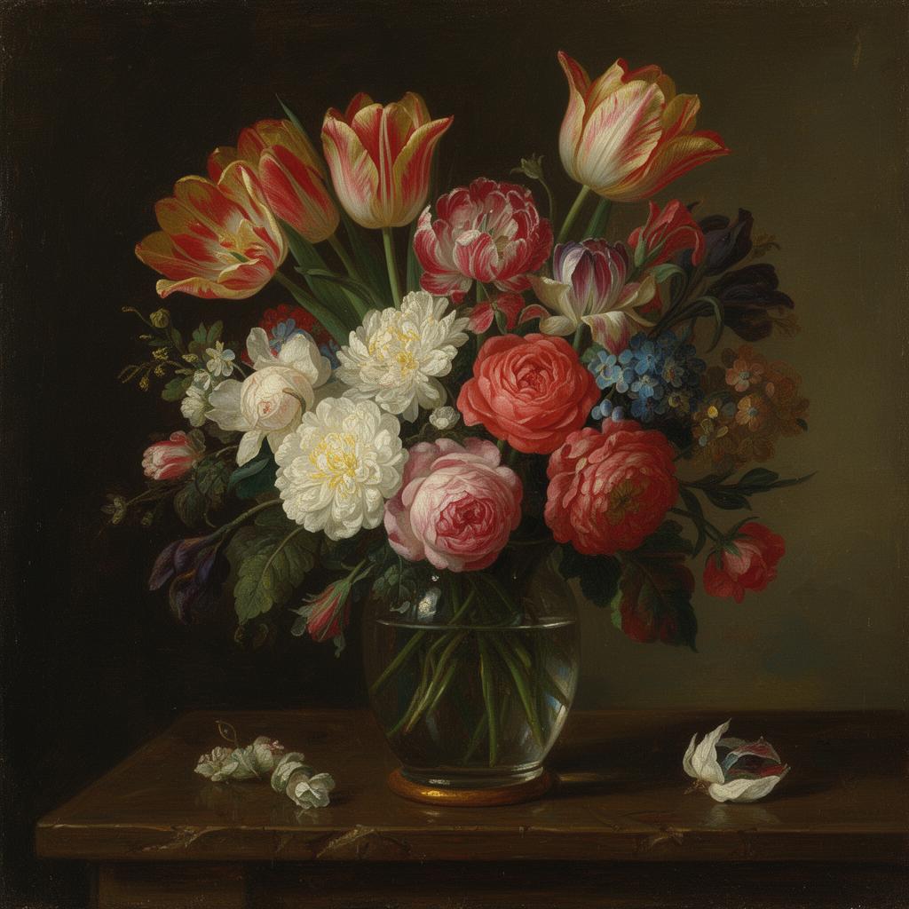 Floral still life prepared for transit